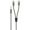 Garso laidas Goobay 65285 3,5 mm lizdas – 2×RCA kištukas, 1 m, varis, auksuoti kontaktai, magnetinis ekranavimas (juodas/sidabrinis)