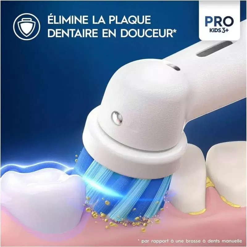 Pakeičiami šepetėlių antgaliai Oral-B Kids Pro Kids3+ 4 vnt. Įvairiaspalviai, Balti