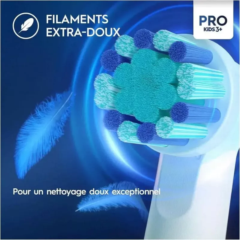 Pakeičiami šepetėlių antgaliai Oral-B Kids Pro Kids3+ 4 vnt. Įvairiaspalviai, Balti