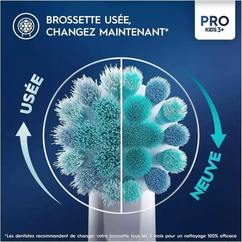 Pakeičiami šepetėlių antgaliai Oral-B Kids Pro Kids3+ 4 vnt. Įvairiaspalviai, Balti