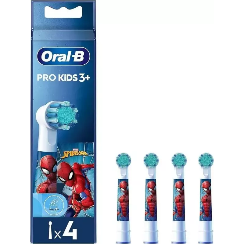 Pakeičiami šepetėlių antgaliai Oral-B Kids Pro Kids3+ 4 vnt. Įvairiaspalviai, Balti