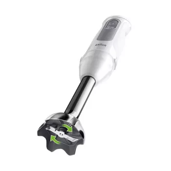 Panardintuvas BRAUN MultiQuick 5 MQ 50001 M — 1000 W, nerūdijančio plieno velenas, 0,6 L indelis, pilkai/balta