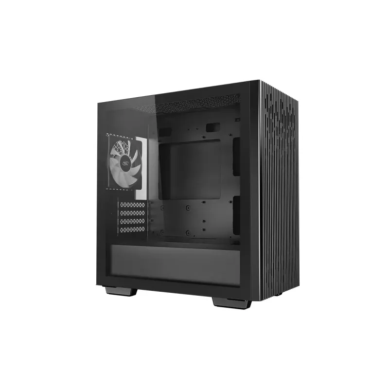 PC korpusas DeepCool MATREXX 40 3FS Micro Tower — Micro ATX/Mini-ITX, grūdintas stiklas, 3x140/2x120 ventiliatorių palaikymas, GPU iki 320 mm, 2x3.5 colio + 2x2.5 colio, juodas