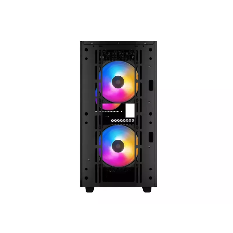 PC korpusas DeepCool MATREXX 40 3FS Micro Tower — Micro ATX/Mini-ITX, grūdintas stiklas, 3x140/2x120 ventiliatorių palaikymas, GPU iki 320 mm, 2x3.5 colio + 2x2.5 colio, juodas