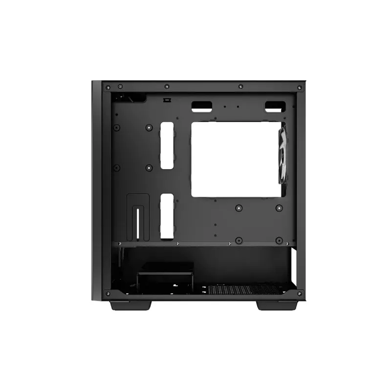 PC korpusas DeepCool MATREXX 40 3FS Micro Tower — Micro ATX/Mini-ITX, grūdintas stiklas, 3x140/2x120 ventiliatorių palaikymas, GPU iki 320 mm, 2x3.5 colio + 2x2.5 colio, juodas