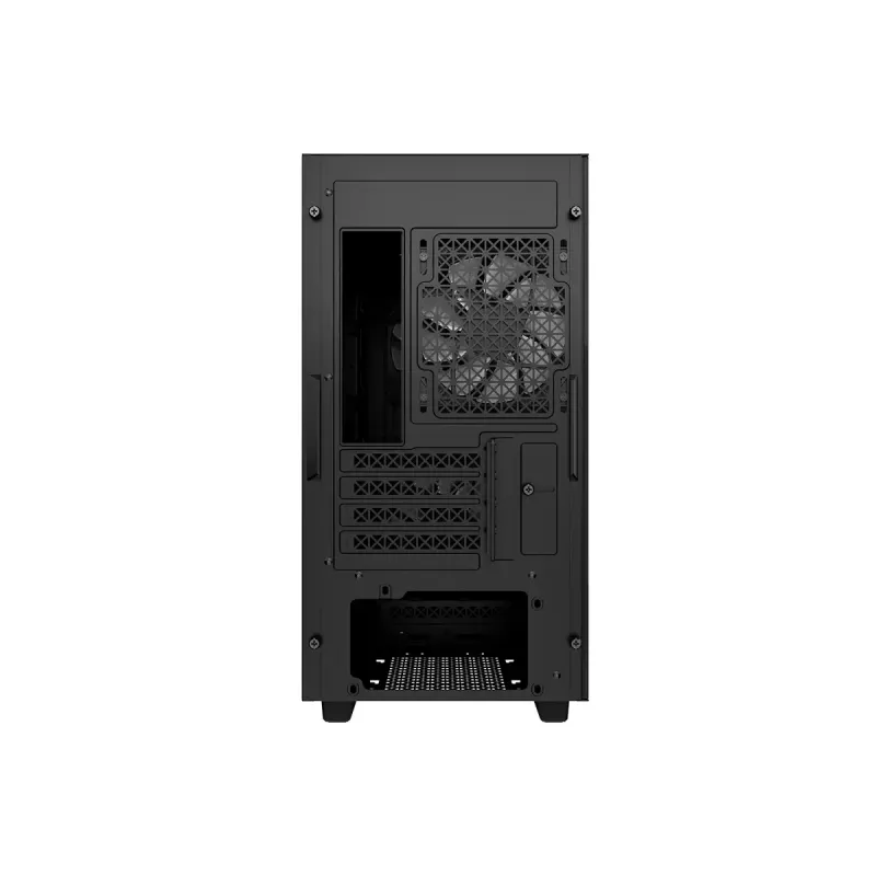 PC korpusas DeepCool MATREXX 40 3FS Micro Tower — Micro ATX/Mini-ITX, grūdintas stiklas, 3x140/2x120 ventiliatorių palaikymas, GPU iki 320 mm, 2x3.5 colio + 2x2.5 colio, juodas