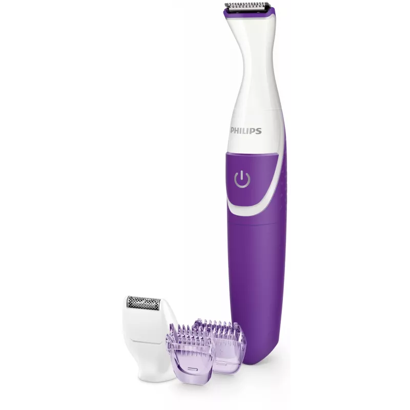 Philips Essential BRT383/15 bikinio zonos trimeris, 3 ilgio pakopos, AA baterija, 120 min. veikimo laikas, baltas/violetinis