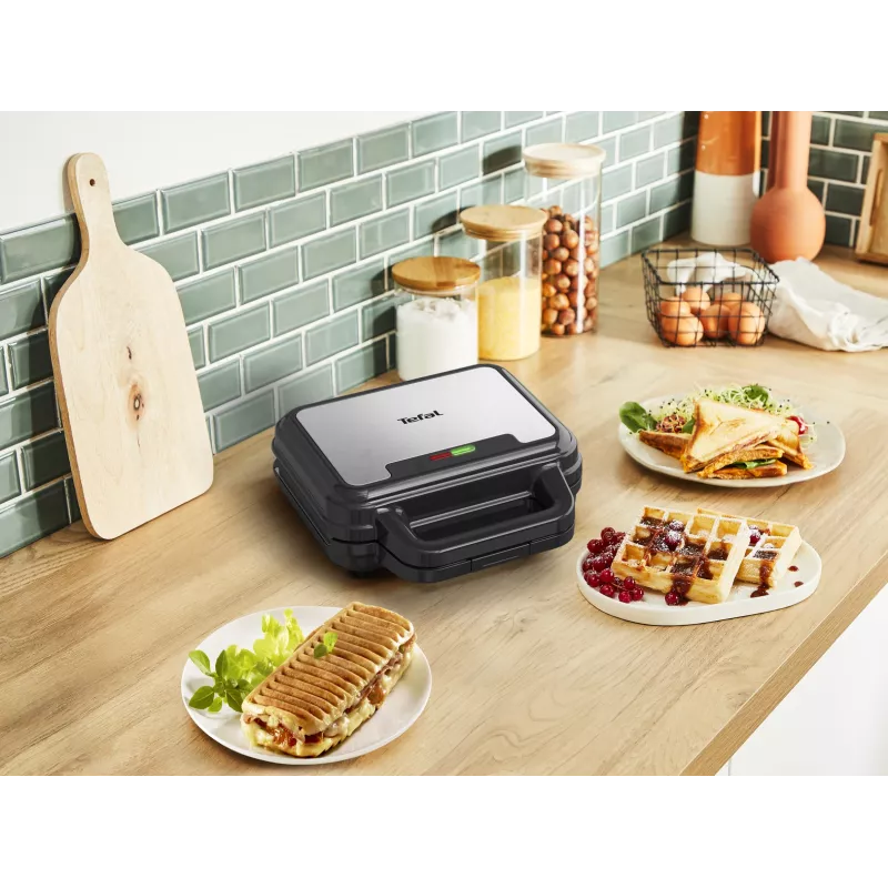 Tefal SW383D10 sumuštinių keptuvė 700 W Juoda, Nerūdijantis plienas