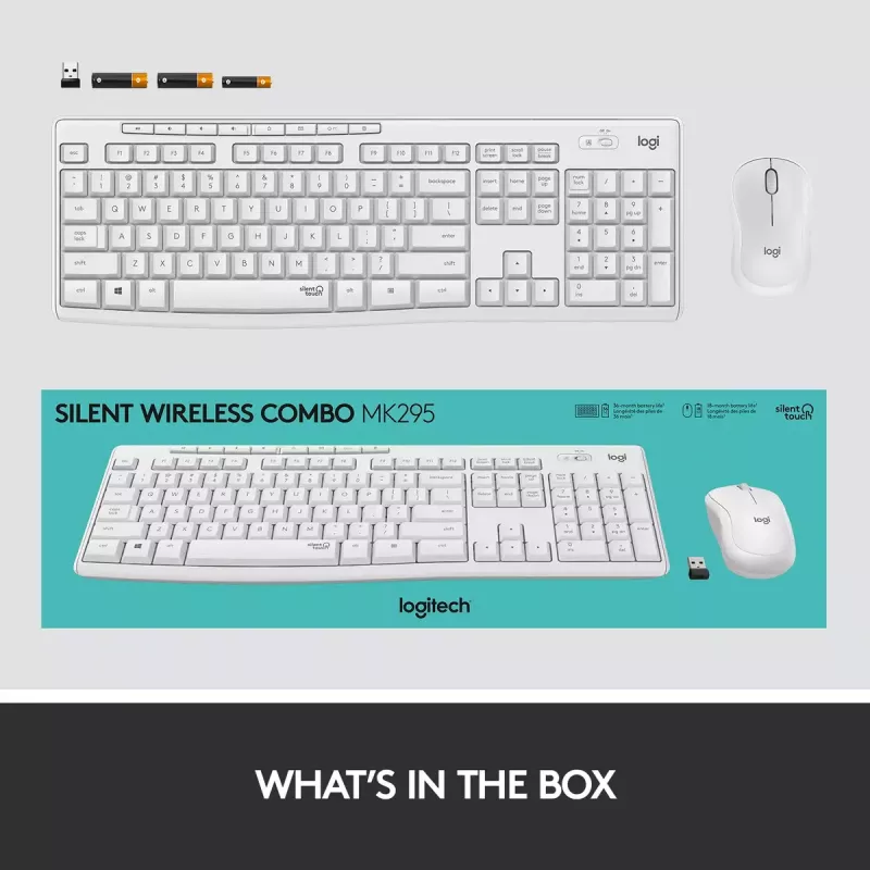 Belaidė klaviatūros ir pelės kombinacija Logitech MK295 Silent