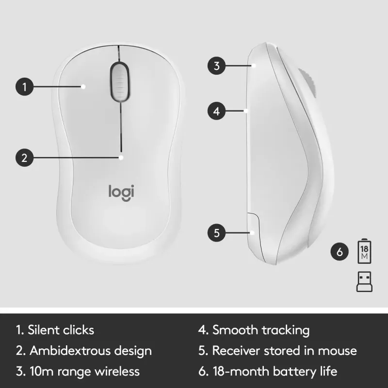 Belaidė klaviatūros ir pelės kombinacija Logitech MK295 Silent