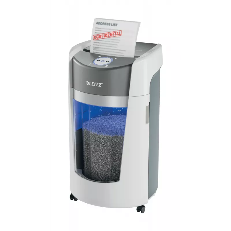Popieriaus smulkintuvas Leitz IQ OptiMax Office Micro Cut, P5, 35 l, baltas