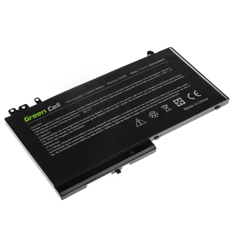 Baterija Green Cell DE117, skirta DELL Latitude 11 3150/3160, 12/ E5250/E5270, LiPo 11,1 V, 3400 mAh, 4 elementai, juoda