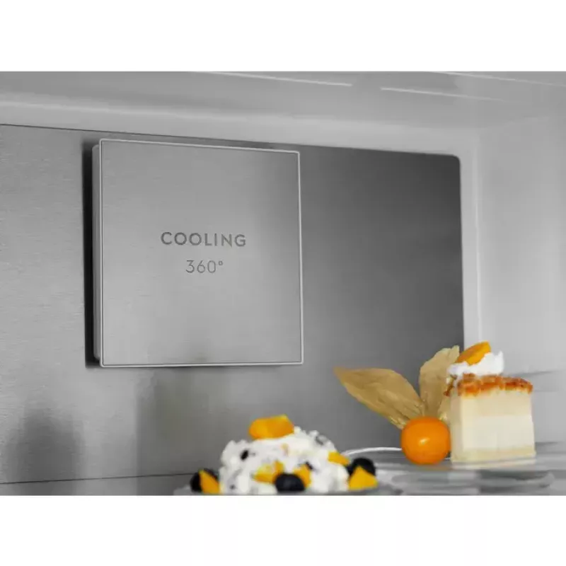 Electrolux LNT7ME36K2 šaldytuvas-šaldiklis, 367 l (šaldytuvas 266 l, šaldiklis 101 l), šaldiklis apačioje, No Frost, energijos klasė E, juodas