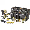 „DeWalt DCK865P4T“ 18V belaidžių įrankių rinkinys su keturiomis 5,0 Ah baterijomis ir „TSTAK“ dėžėmis