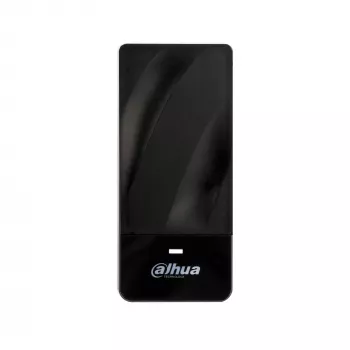 RFID skaitytuvas DAHUA ASR1200E — RS-485/Wiegand sąsaja, kompaktiškas 96×43×17 mm, juodas