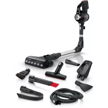 Belaidis stiebinis dulkių siurblys Bosch BCS711PET – 18 V, 40 min veikimo, 0,3 L, be maišelio, raudonas/juodas