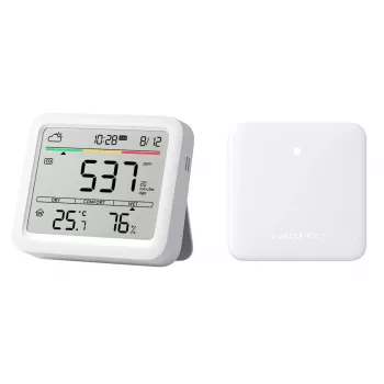 CO2 monitorius SwitchBot Meter Pro – CO2, temperatūros ir drėgmės matuoklis, LCD, baterija (AA), ABS korpusas, 5 V, temperatūros diapazonas -20–80°C