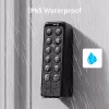 Išmanusis durų spynos kodų skydelis SwitchBot Keypad Touch – piršto atspaudas ir kodas, juodas, CR123A baterijos, belaidis, 38×36×112 mm