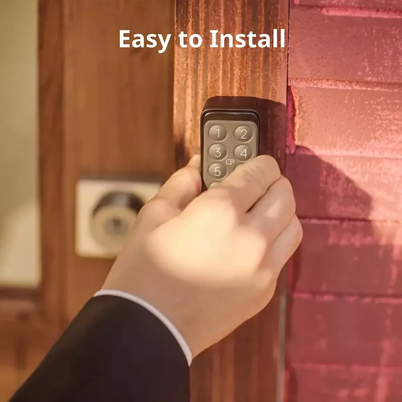 Išmanusis durų spynos kodų skydelis SwitchBot Keypad Touch – piršto atspaudas ir kodas, juodas, CR123A baterijos, belaidis, 38×36×112 mm