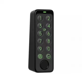 Išmanusis durų spynos kodų skydelis SwitchBot Keypad Touch – piršto atspaudas ir kodas, juodas, CR123A baterijos, belaidis, 38×36×112 mm