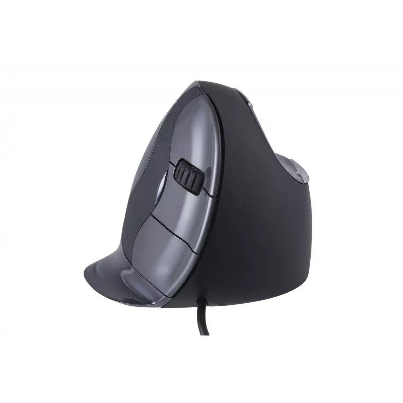 Vertikali pelė BakkerElkhuizen Evoluent D Medium, dešinei rankai, lazerinė, USB-A, 3200 DPI, juoda