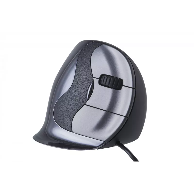 Vertikali pelė BakkerElkhuizen Evoluent D Medium, dešinei rankai, lazerinė, USB-A, 3200 DPI, juoda