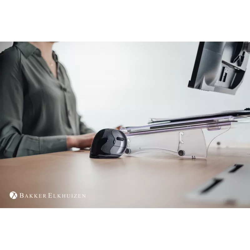 Vertikali pelė BakkerElkhuizen Evoluent D Medium, dešinei rankai, lazerinė, USB-A, 3200 DPI, juoda