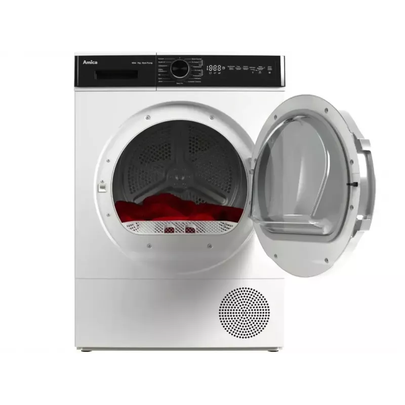 Džiovinimo mašina AMICA AD3S72LHB(E) 7 kg, laisvai pastatoma, priekinis pakrovimas, LED ekranas, elektroninis valdymas, balta