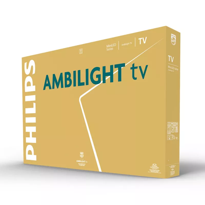 Philips 65MLED920 165,1 cm (65 colių) išmanusis televizorius su Ambilight, QD-Mini LED, Wi-Fi, juodas