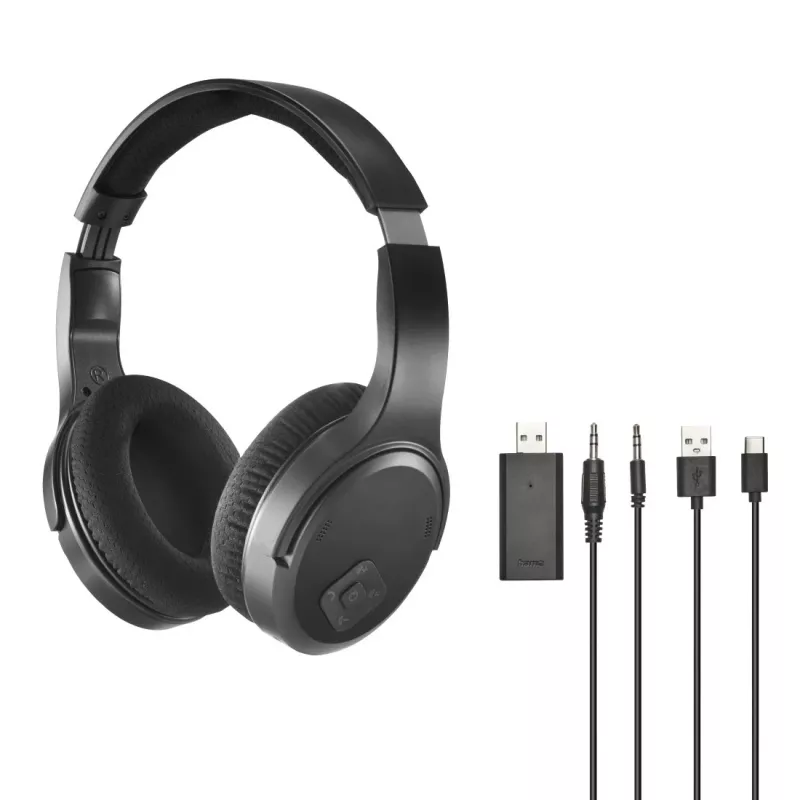 Ausinės Hama 00221847 laidinės ir belaidės Bluetooth juodos