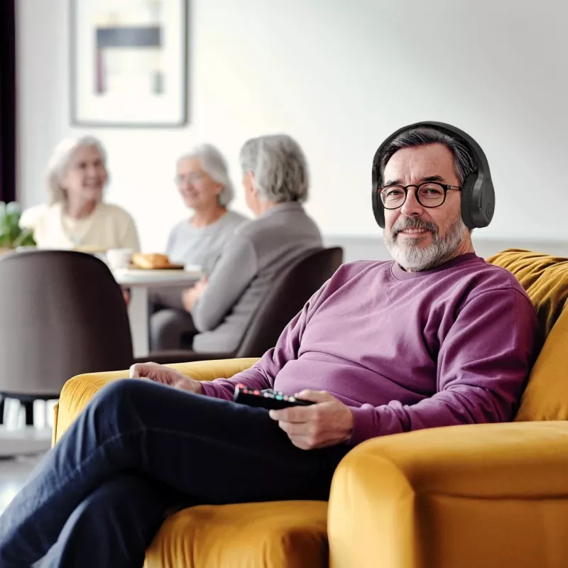 Ausinės Hama 00221847 laidinės ir belaidės Bluetooth juodos