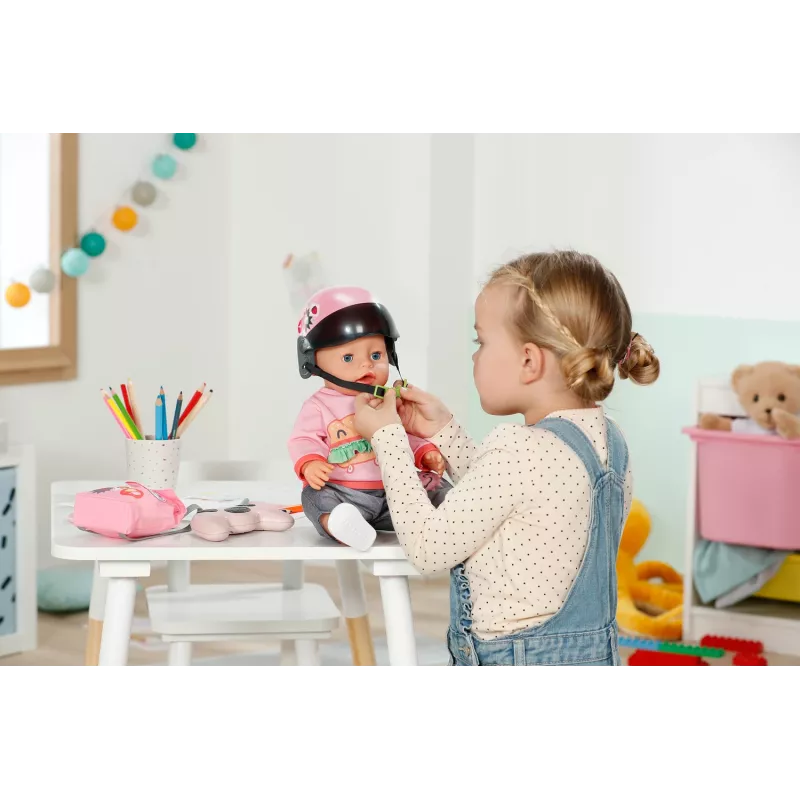 Šalmas lėlei ZAPF BABY born paspirtuko šalmas 43 cm — tekstilė/plastikas, įvairiaspalvis, amžius 3–12
