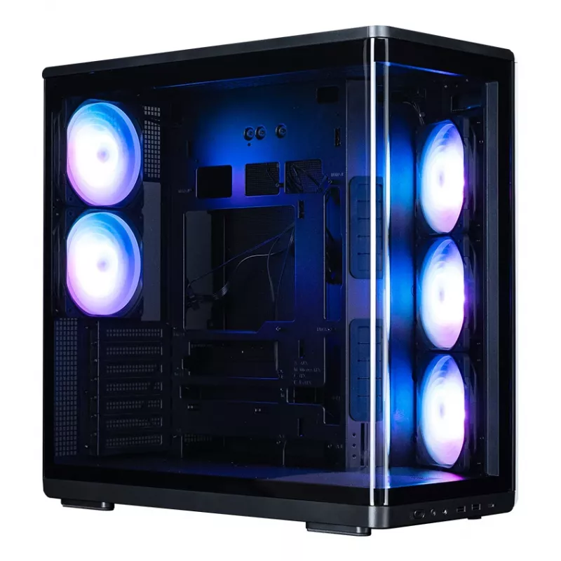 Korpusas ZALMAN P60 BLACK Midi Tower – ATX/Mini-ITX, grūdintas stiklas, 3x120mm šone + 2x120mm gale, 290×475×478 mm