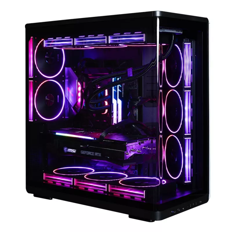 Korpusas ZALMAN P60 BLACK Midi Tower – ATX/Mini-ITX, grūdintas stiklas, 3x120mm šone + 2x120mm gale, 290×475×478 mm