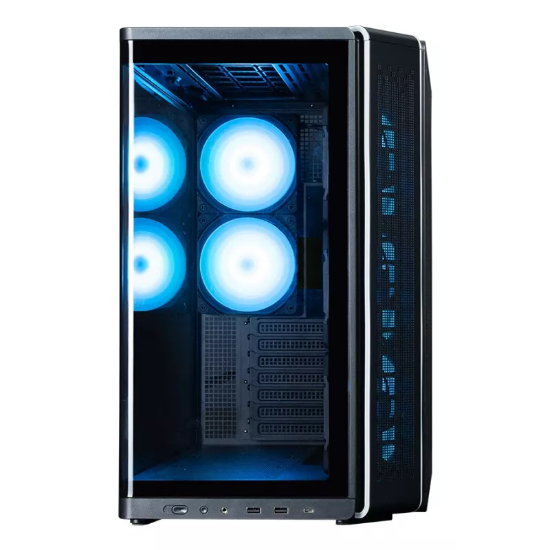 Korpusas ZALMAN P60 BLACK Midi Tower – ATX/Mini-ITX, grūdintas stiklas, 3x120mm šone + 2x120mm gale, 290×475×478 mm