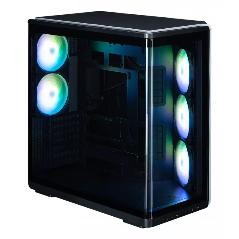 Korpusas ZALMAN P60 BLACK Midi Tower – ATX/Mini-ITX, grūdintas stiklas, 3x120mm šone + 2x120mm gale, 290×475×478 mm