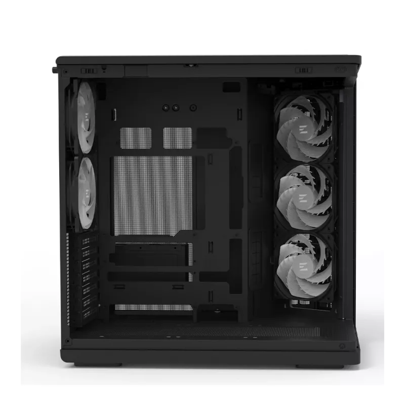 Korpusas ZALMAN P60 BLACK Midi Tower – ATX/Mini-ITX, grūdintas stiklas, 3x120mm šone + 2x120mm gale, 290×475×478 mm