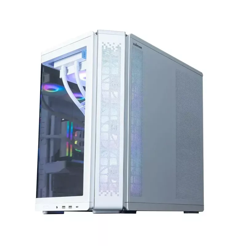 Korpusas ZALMAN P60 Mid-Tower su 5x ARGB ventiliatoriais, baltas