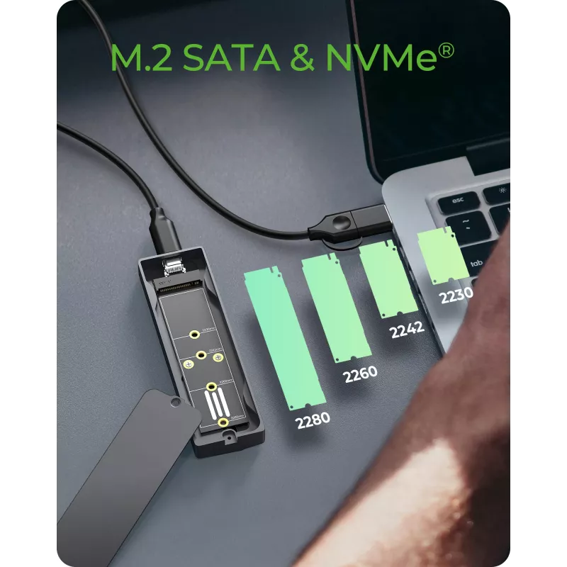 ICY BOX M.2 SATA/NVMe SSD korpusas su USB 3.2 Gen 2 Type-C ir RGB apšvietimu