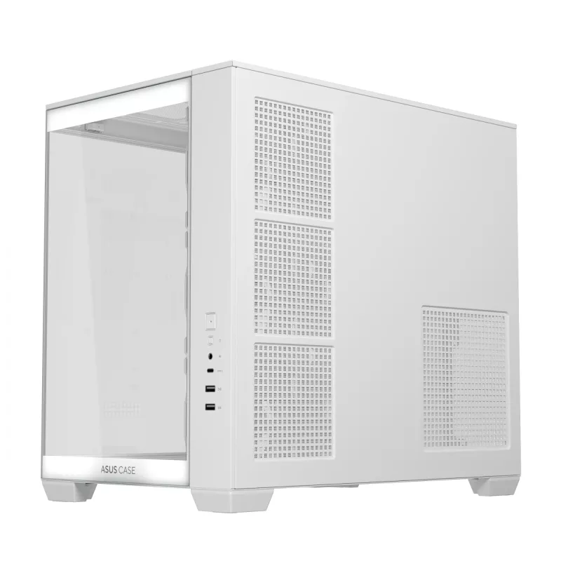 Korpusas ASUS A32 PLUS/WT/TG/ARGB Mid Tower, baltas, ATX, grūdintas stiklas, ARGB, USB-C, palaiko iki 420 mm GPU