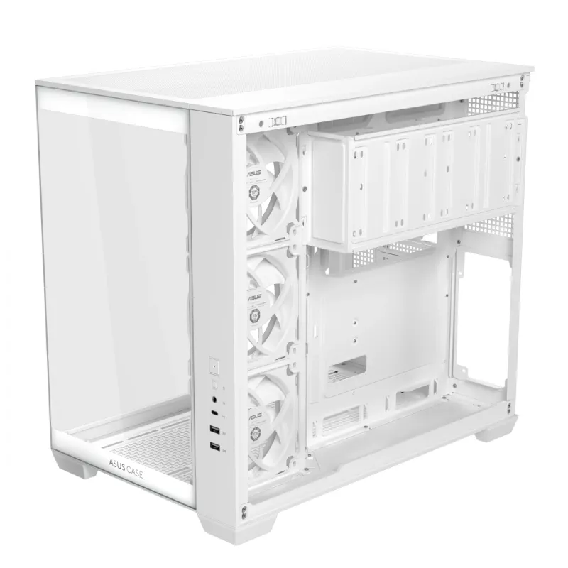 Korpusas ASUS A32 PLUS/WT/TG/ARGB Mid Tower, baltas, ATX, grūdintas stiklas, ARGB, USB-C, palaiko iki 420 mm GPU