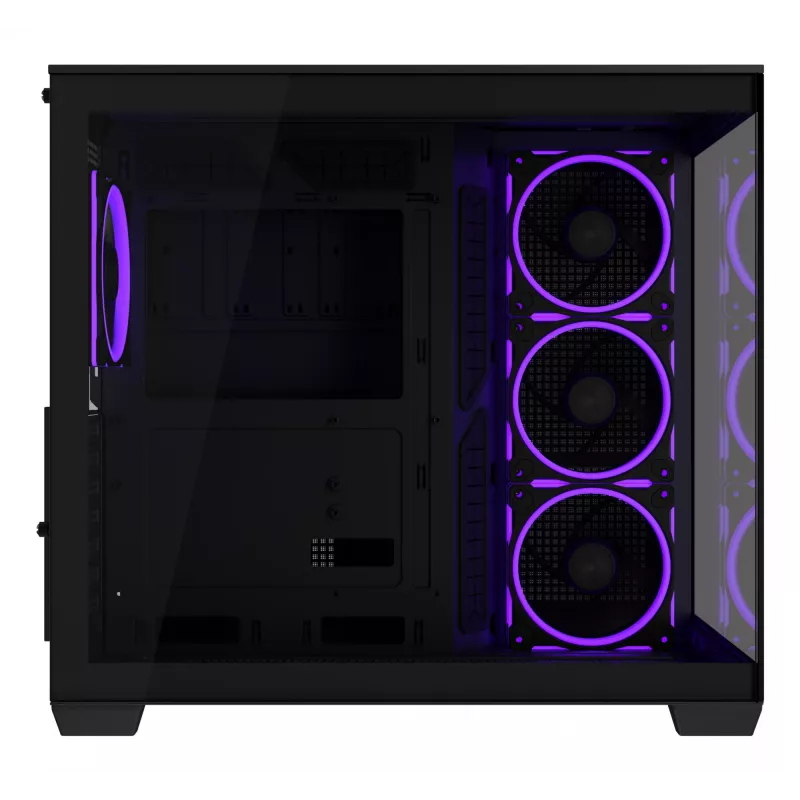 ASUS A32 PLUS ATX korpusas, juodas – grūdintas stiklas, RGB ventiliatoriai, USB-C