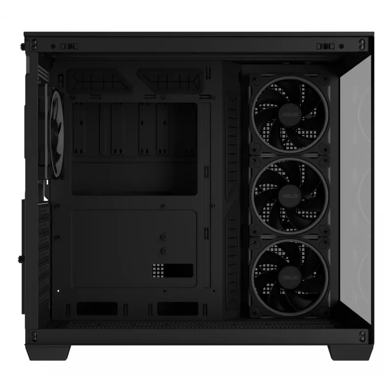 ASUS A32 PLUS ATX korpusas, juodas – grūdintas stiklas, RGB ventiliatoriai, USB-C