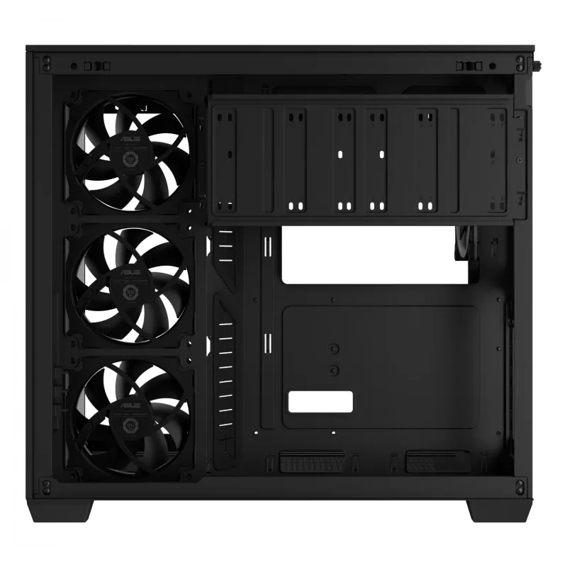 ASUS A32 PLUS ATX korpusas, juodas – grūdintas stiklas, RGB ventiliatoriai, USB-C