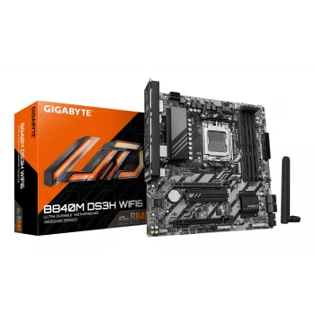 Motininė plokštė GIGABYTE B840M DS3H WIFI6, AMD B840, Socket AM5, Micro ATX