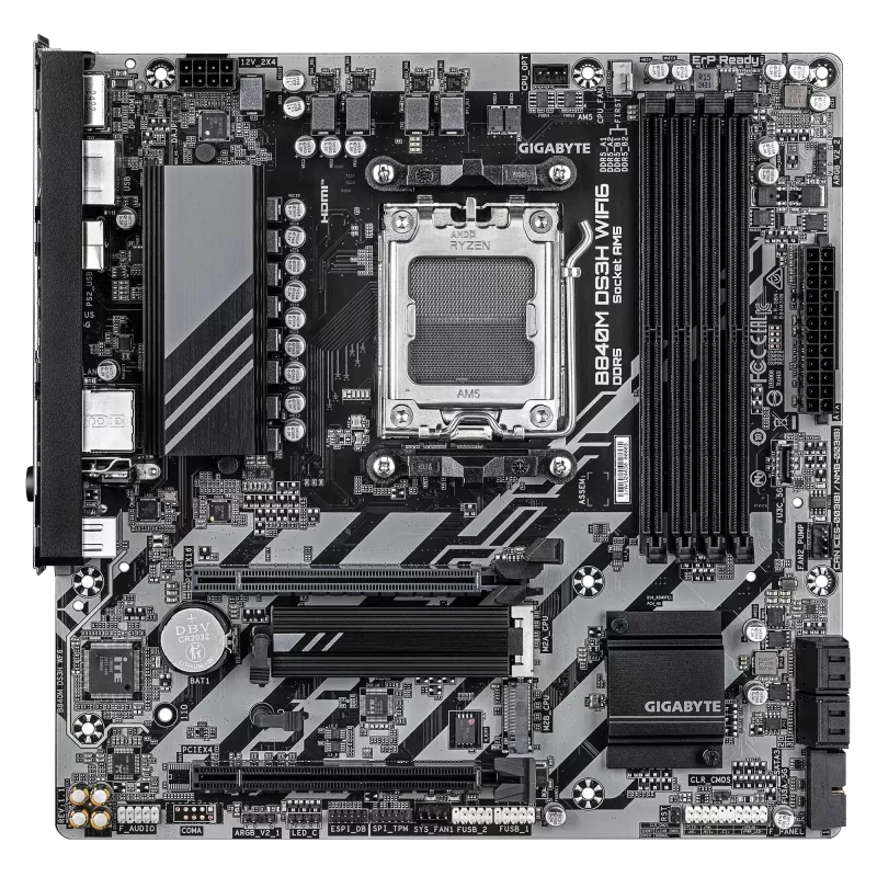 Motininė plokštė GIGABYTE B840M DS3H WIFI6, AMD B840, Socket AM5, Micro ATX