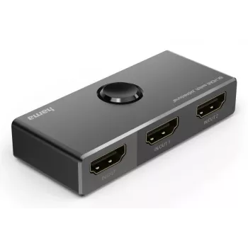 HAMA 8K HDMI dvipusis jungiklis — 1 įėjimas 2 išėjimai / 2 įėjimai 1 išėjimas, modelis 00205324