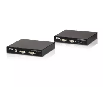 ATEN CE624 USB 2.0 DVI Dual View HDBaseT 2.0 KVM prailgintuvas su garsu ir RS-232 (150 m)
