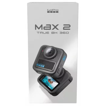 Veiksmo kamera GoPro MAX 2 – 29,5 MP, 8K Ultra HD vaizdo įrašas 100 kadrų per sekundę, GPS, Wi‑Fi, įmontuotas LCD ekranas