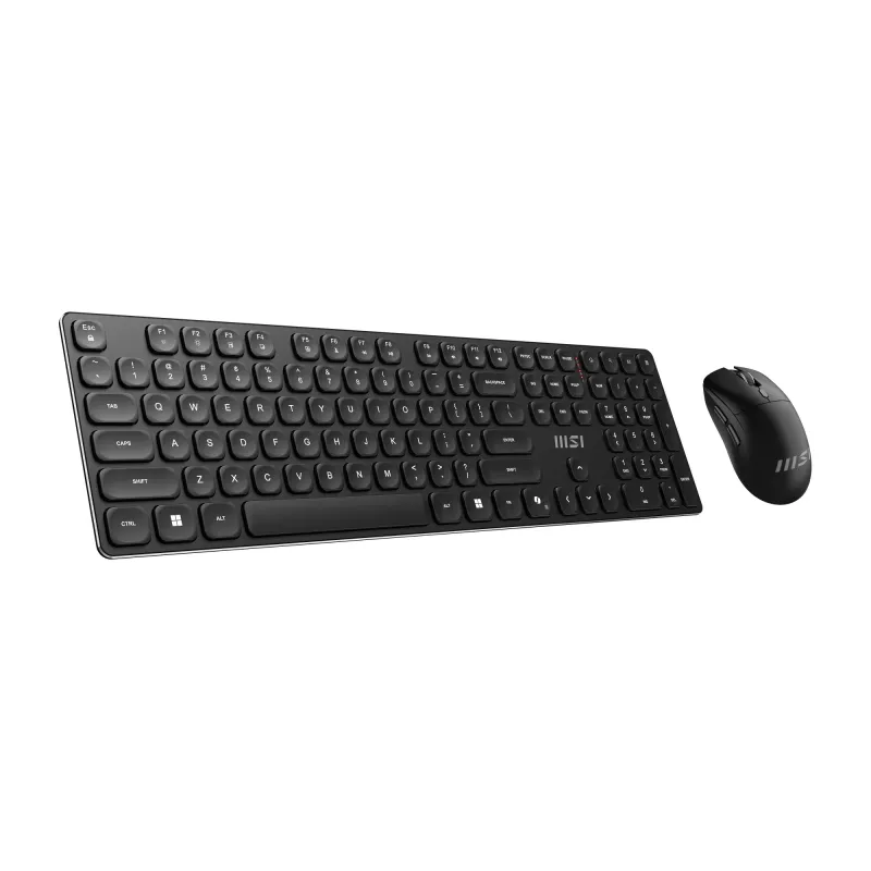 MSI FORGE K210 belaidis klaviatūros ir pelės rinkinys, namams/biurui, USB, QWERTY, JAV anglų, juoda